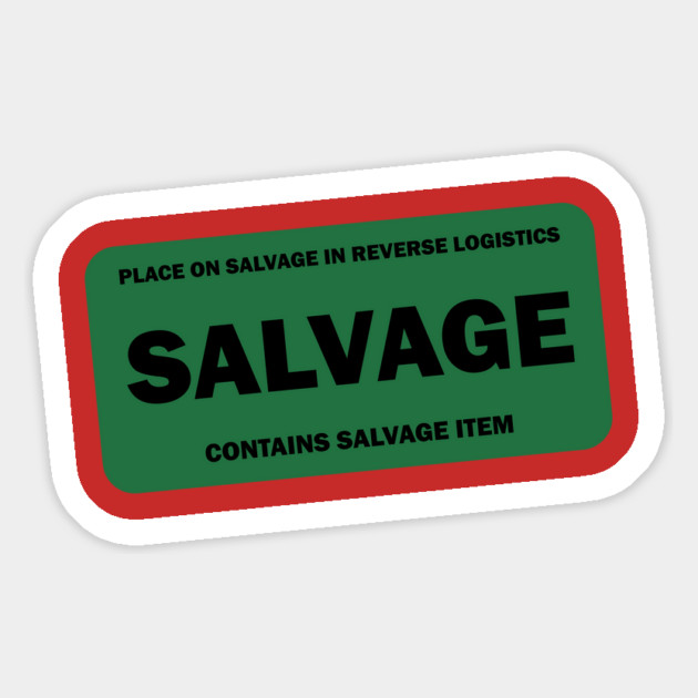 Contains Salvage Item Reverse Logistics Magnet by belownormal