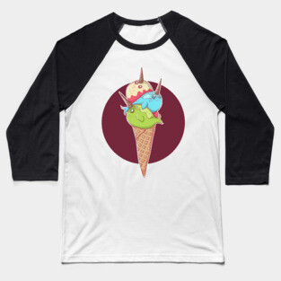 Narwhal icecream Baseball T-Shirt