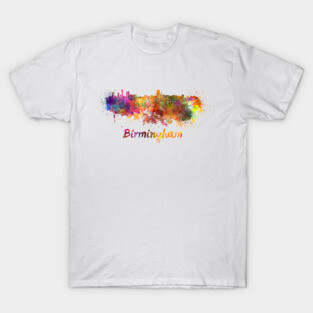 Birmingham AL skyline in watercolor T-Shirt