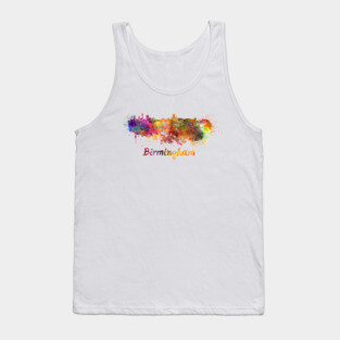 Birmingham AL skyline in watercolor Tank Top