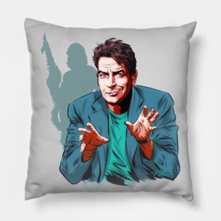 Charlie Sheen - An illustration by Paul Cemmick Pillow