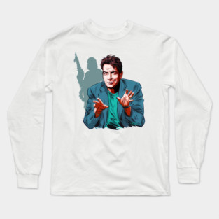 Charlie Sheen - An illustration by Paul Cemmick Long Sleeve T-Shirt