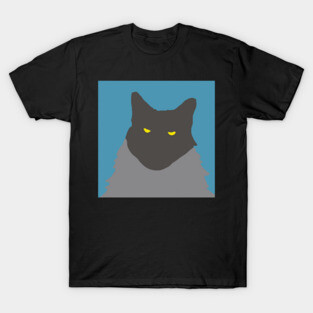 Abstract Cat on Blue T-Shirt