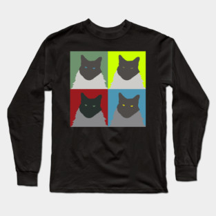 Pop Art Abstract Cats Long Sleeve T-Shirt