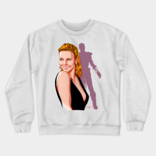 Charlize Theron - An illustration by Paul Cemmick Crewneck Sweatshirt