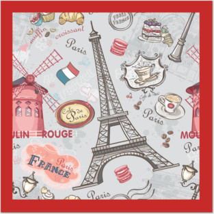 France Paris seamless texture Posters and Art