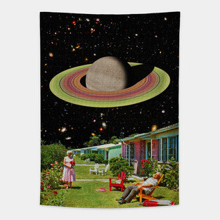 Our Best Years - Space Collage, Retro Futurism Tapestry
