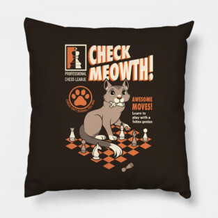 Check-Meowth Cat Chess Pillow