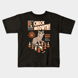 Check-Meowth Cat Chess Kids T-Shirt