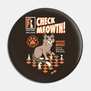 Check-Meowth Cat Chess Pin