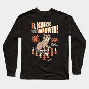 Check-Meowth Cat Chess Long Sleeve T-Shirt