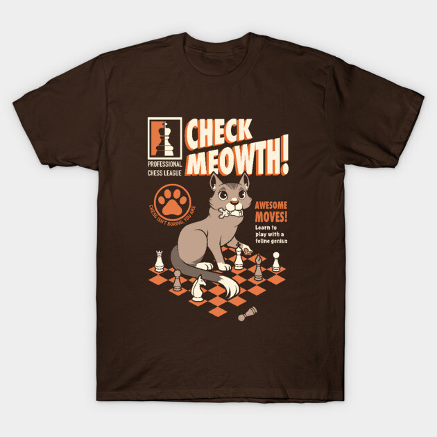 Check-Meowth Cat Chess T-Shirt by Tobe_Fonseca