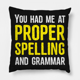 You had me at proper spelling and grammar Pillow