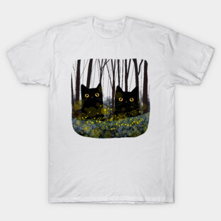 Black Cats and Fireflies T-Shirt