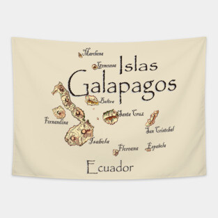 Galapagos Islands Map Tapestry