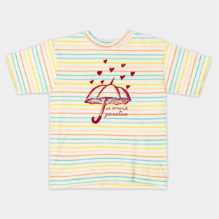 In Omnia Paratus Umbrella with hearts Kids T-Shirt