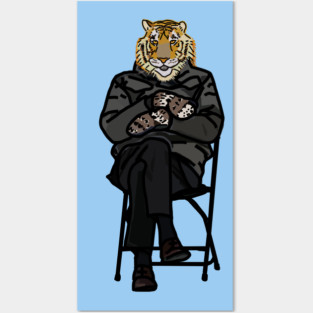 Cool Animals Tiger in Bernie Sanders Mittens Memes Posters and Art