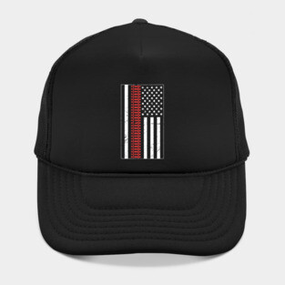 American Flag & Model Railroad Hat