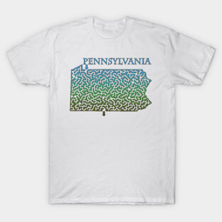 State of Pennsylvania Colorful Maze T-Shirt
