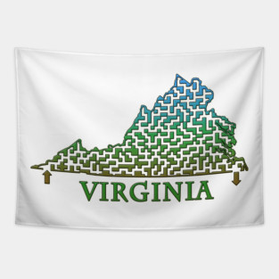 State of Virginia Colorful Maze Tapestry