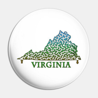 State of Virginia Colorful Maze Pin