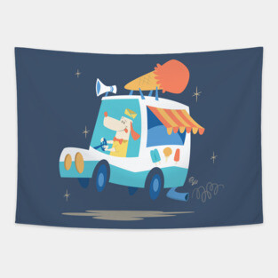 Ice cream dog Tapestry