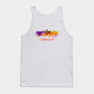 Milwaukee skyline in watercolor Tank Top