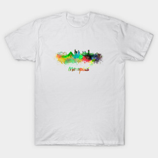 Memphis skyline in watercolor T-Shirt