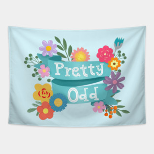 Pretty Odd Banner With Flowers Tapestry