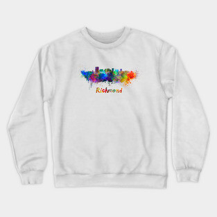 Richmond skyline in watercolor Crewneck Sweatshirt