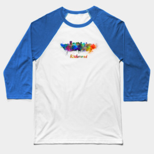 Richmond skyline in watercolor Baseball T-Shirt