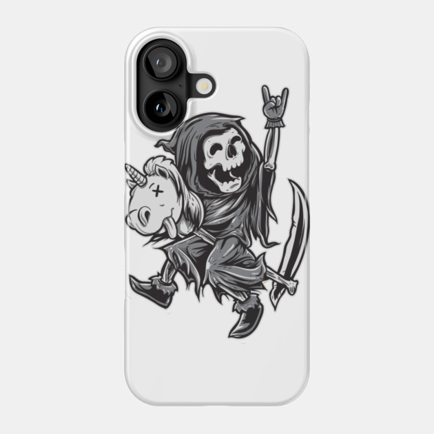 Reaper on a Toy Unicorn Funny Halloween T Shirts & Gifts Phone Case by creative