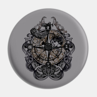 Steampunk Compass Pin