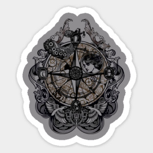 Steampunk Compass Sticker