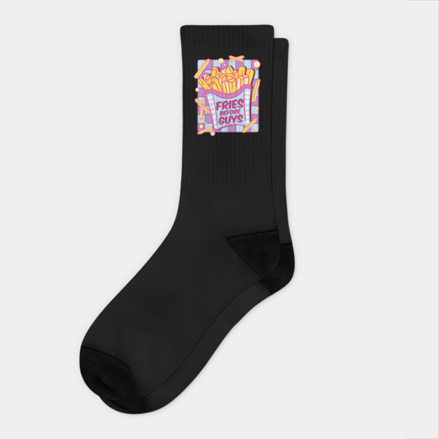 Fries Before Guys Pastel Savage Aesthetic Foodie Socks by creative