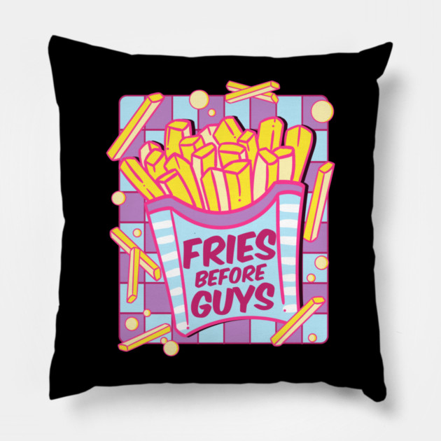 Fries Before Guys Pastel Savage Aesthetic Foodie Pillow by creative