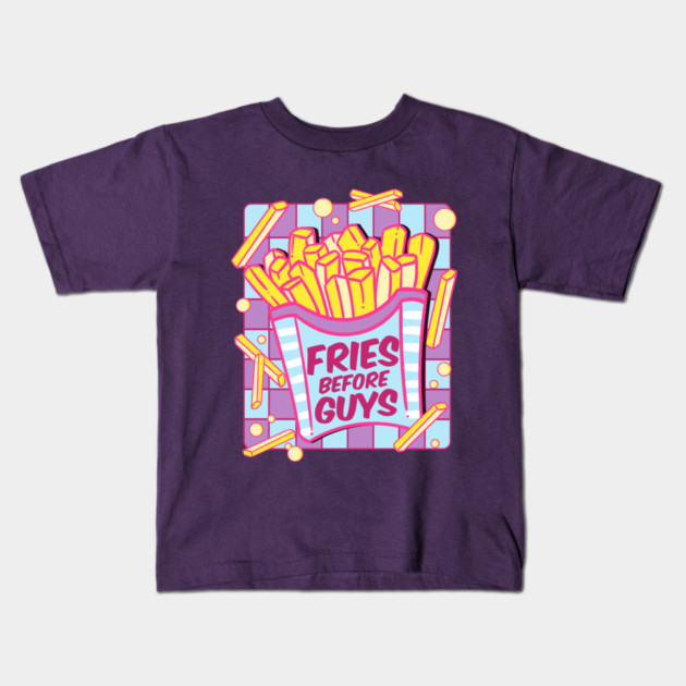 Fries Before Guys Pastel Savage Aesthetic Foodie Kids T-Shirt by creative