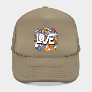 doodle love monster Hat