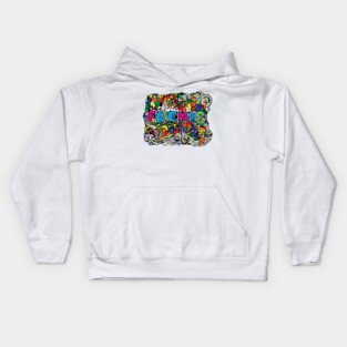 doodle friends monster Kids Hoodie