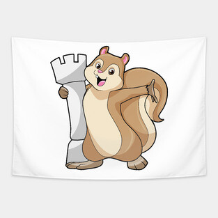 Squirrel Chess piece King Chess Tapestry