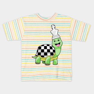 Turtle Chess board Chess piece King Kids T-Shirt