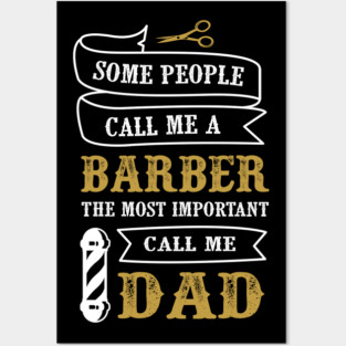 Barber Dad T-Shirt Father's Day Tee Shirt Gift Posters and Art