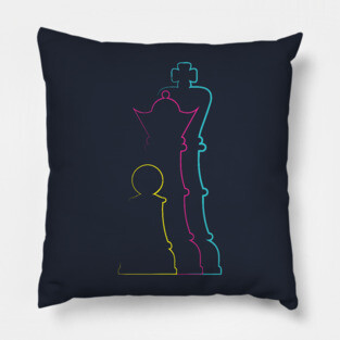 Colorful chess pieces Pillow