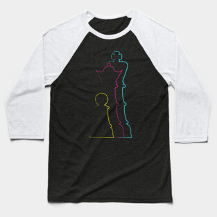 Colorful chess pieces Baseball T-Shirt