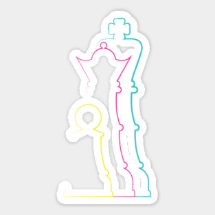 Colorful chess pieces Sticker