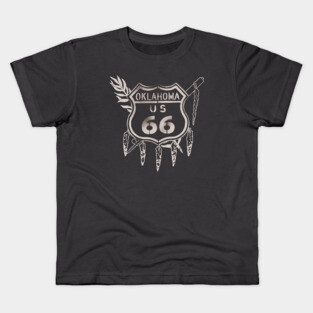 Oklahoma Route 66 Stencil Kids T-Shirt