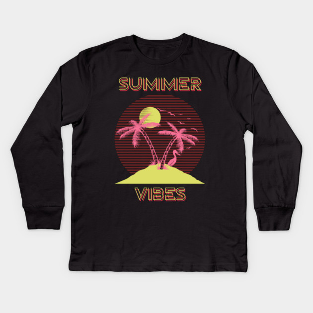 Dig Them Summer Vibes Kids Long Sleeve T-Shirt by MCALTees