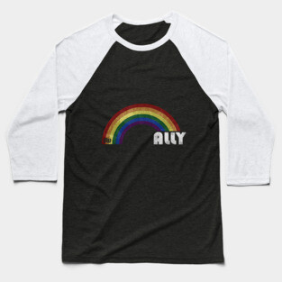 Grunge LGBT+ Pride - Ally Baseball T-Shirt