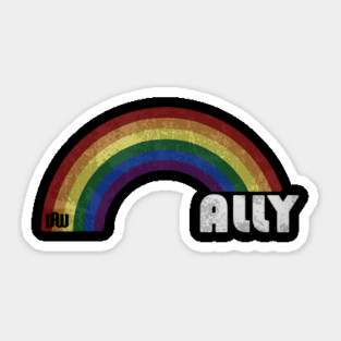 Grunge LGBT+ Pride - Ally Sticker