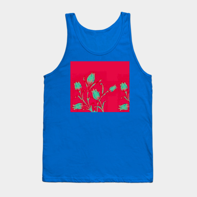 Tulips on Red Tank Top by DonWillisJrArt